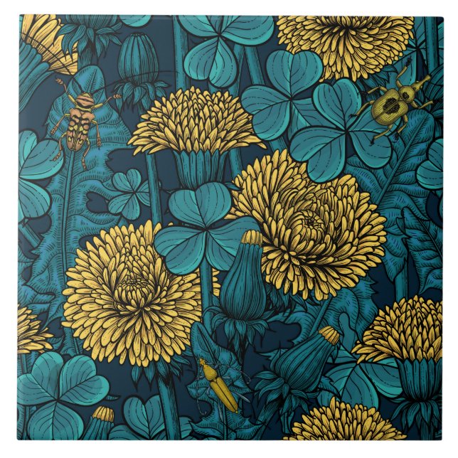 The meadow in yellow and blue tile (Front)