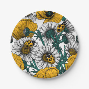 The meadow in yellow paper plate