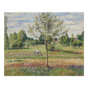 The Meadow with Grey Horse, Eragny, Oil Painting Poster