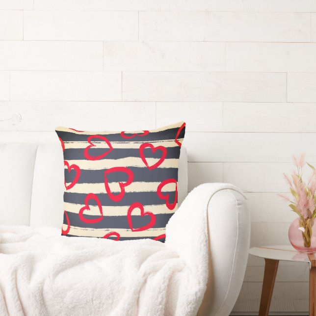 The Meaning Behind Heart Pattern Pillows: A Cause  Throw Pillow (Couch)