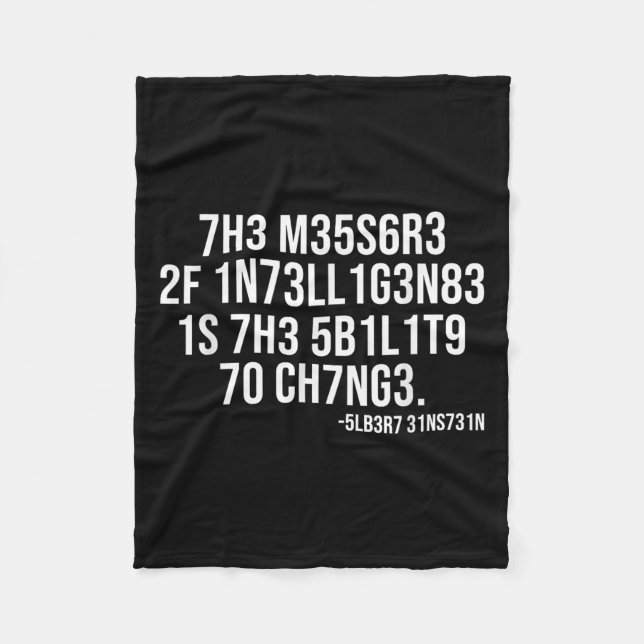 The Measure Of Intelligence Coded Motivational Sci Fleece Blanket (Front)