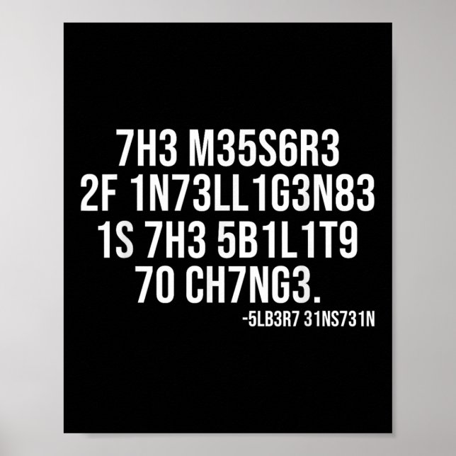 The Measure Of Intelligence Coded Motivational Sci Poster (Front)