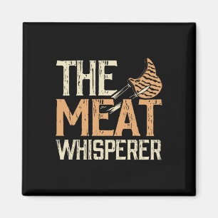 The Meat Whisperer Funny Vintage Grilling Bbq Smok Magnet