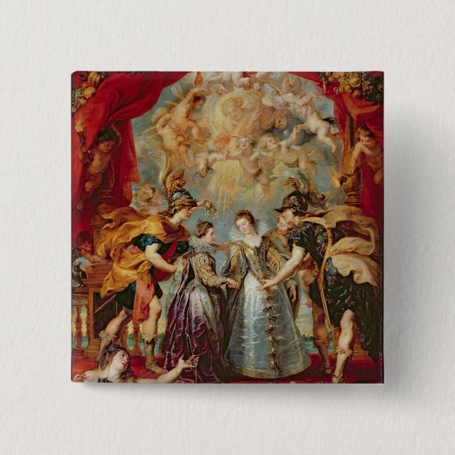 The Medici Cycle 2 Inch Square Button (Front)