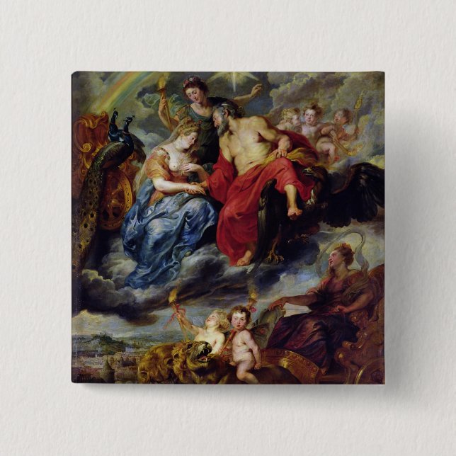 The Medici Cycle 2 Inch Square Button (Front)