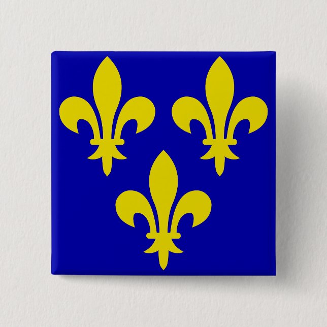 The Medieval Flag of France 2 Inch Square Button (Front)