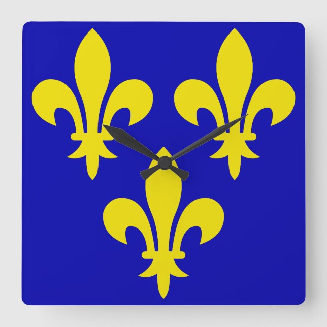 The Medieval Flag of France Square Wall Clock (Front)