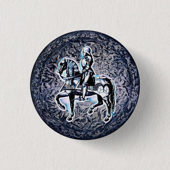 The Medieval Shield Knight    1 Inch Round Button (Front)