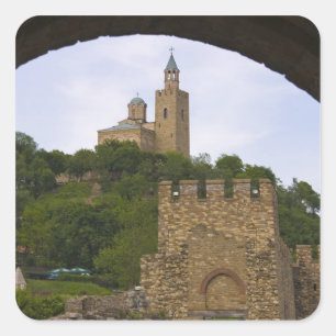 The medieval stronghold of Tsarevets Square Sticker