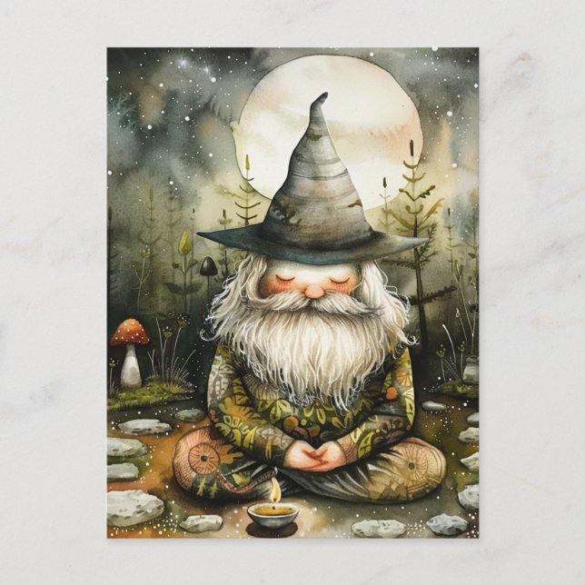 The Meditating Gnome Postcard (Front)