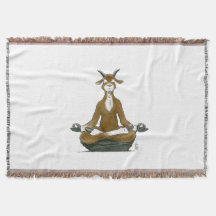 "The Meditating Goat" Throw Blanket