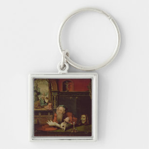 The Meditation of St. Jerome (oil on panel) Keychain