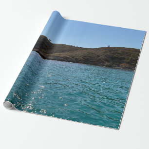 The Mediterranean sea with grassy hill  Wrapping Paper