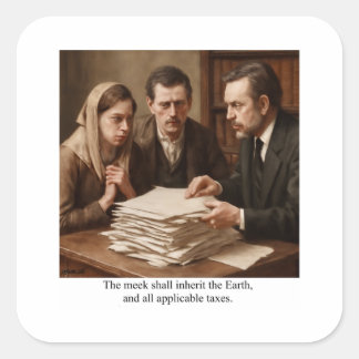 The meek shall inherit the Earth Square Sticker