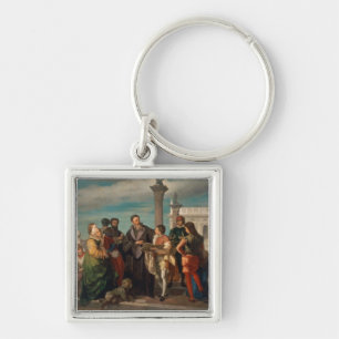 The Meeting Between Titian (1488-1576) and Verones Keychain