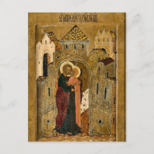 The Meeting of Anna and Joachim Orthodox Icon Postcard