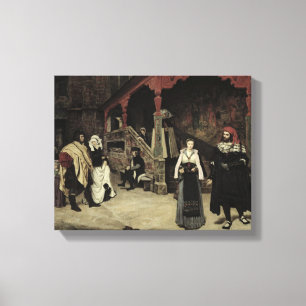The Meeting of Faust and Marguerite, 1860 Canvas Print