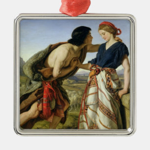 The Meeting of Jacob and Rachel, 1853 Metal Ornament