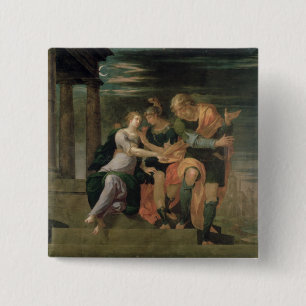The Meeting of Theagenes and Chariclea 2 Inch Square Button