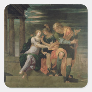 The Meeting of Theagenes and Chariclea Square Sticker