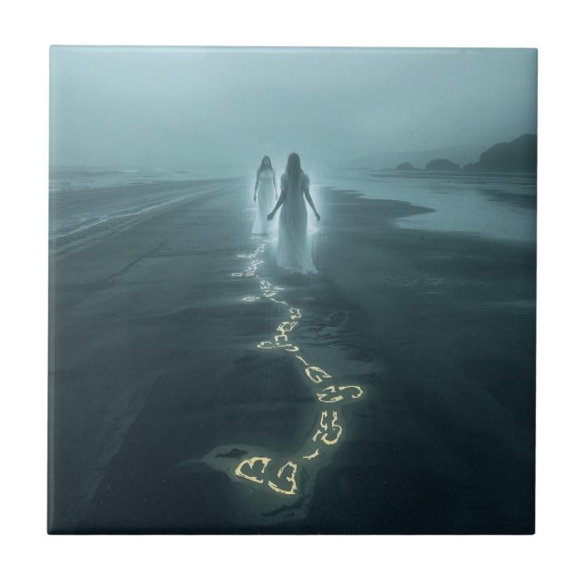 The Meeting on the Misty Shore Tile (Front)