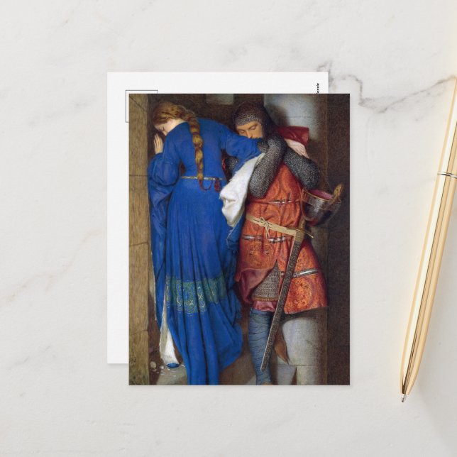 The Meeting on the Turret Stairs by F. W. Burton Holiday Postcard (Front/Back In Situ)