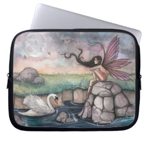 The Meeting Place Fairy and Swan Art Laptop Sleeve
