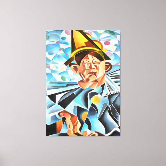 The Melancholic Clown Geometric Art Canvas Print (Front)