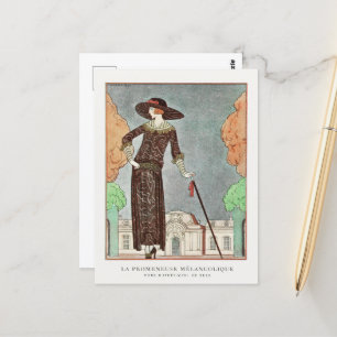 The Melancholy Walker by George Barbier  Postcard