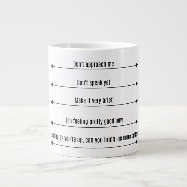 The Melanie Mug Jumbo Black and White (Front)