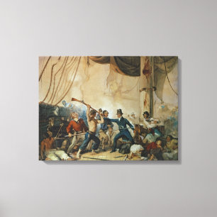 The Melee on Board the Chesapeake, 1813 Canvas Print