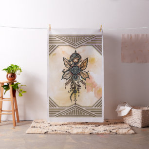 The melody of nature, dance of the flower fairy. fabric
