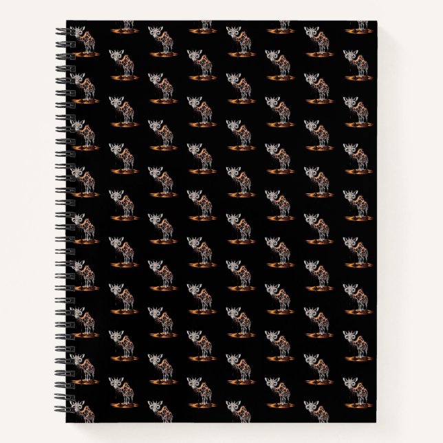 The Melting Giraffe Funny Surreal Art Design Notebook (Front)