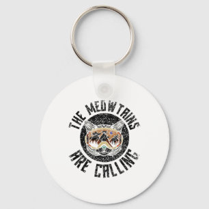 The Meowtains Are Calling Cat Skiers Skier Ski Ski Keychain