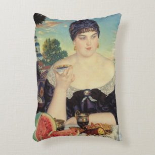 The Merchant's Wife at Tea, 1918 Decorative Pillow