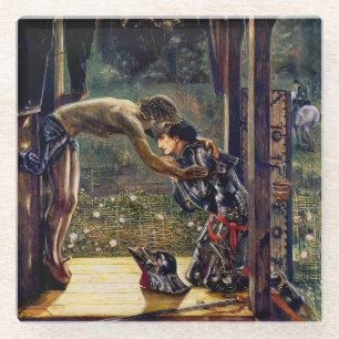 The Merciful Knight by Edward Burne-Jones Glass Coaster
