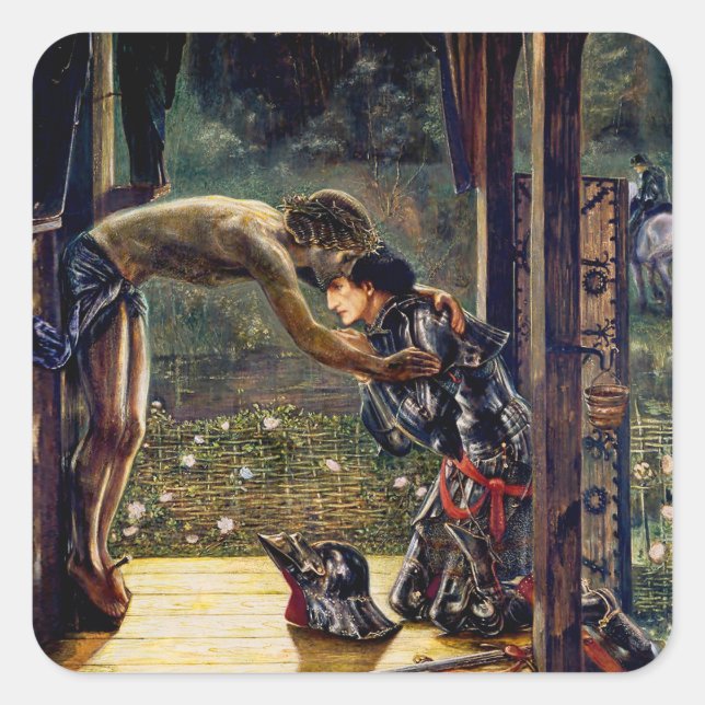 The Merciful Knight by Edward Burne-Jones Square Sticker (Front)