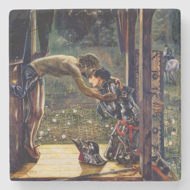The Merciful Knight by Edward Burne-Jones Stone Coaster (Front)