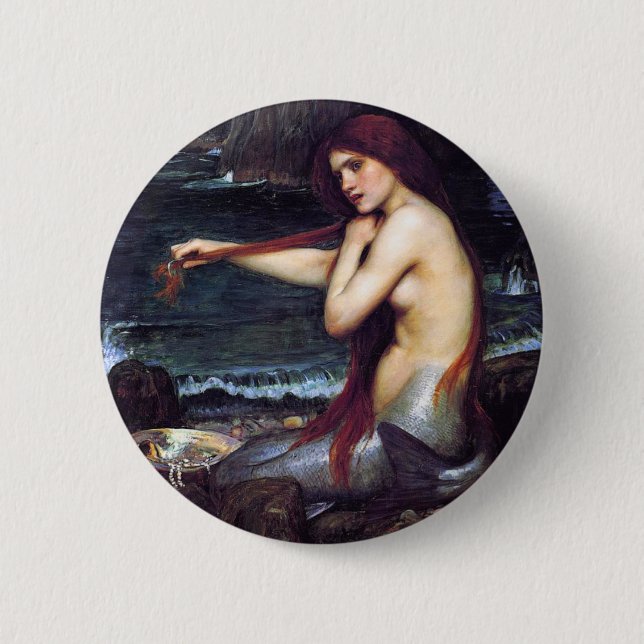 The Mermaid 2 Inch Round Button (Front)
