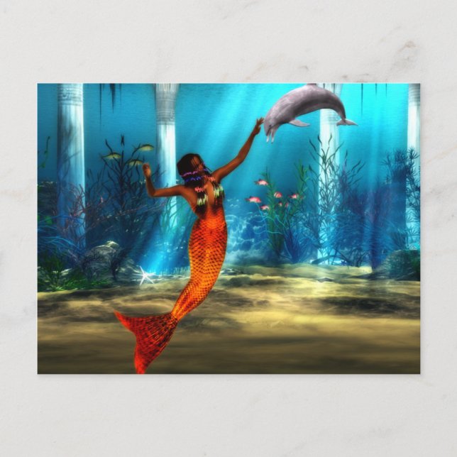The Mermaid and the Dolphin Postcard (Front)