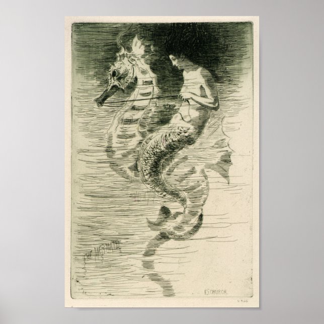The Mermaid by American artist Frederick Church Poster (Front)