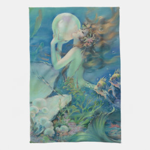 The Mermaid by Henry Clive Kitchen Towel