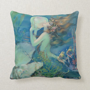 The Mermaid by Henry Clive Throw Pillow