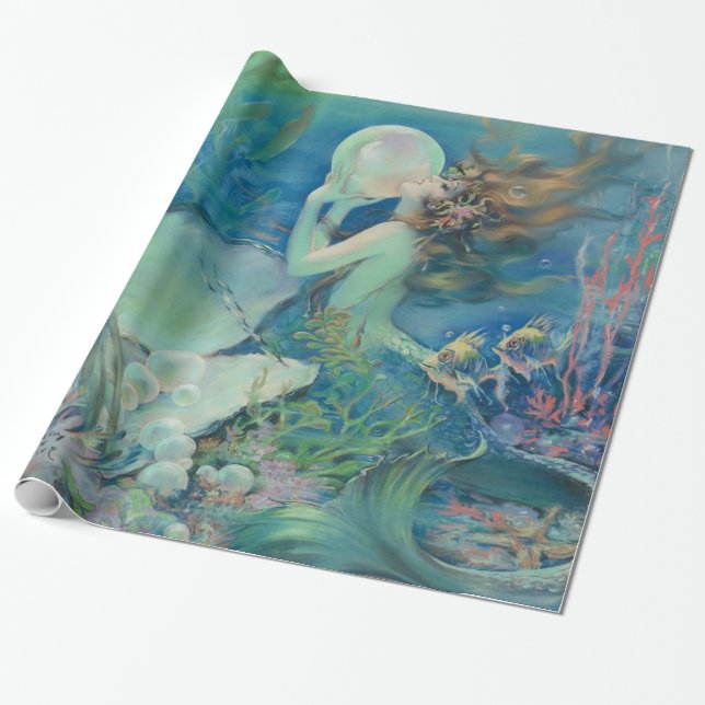 The Mermaid by Henry Clive Wrapping Paper (Unrolled)
