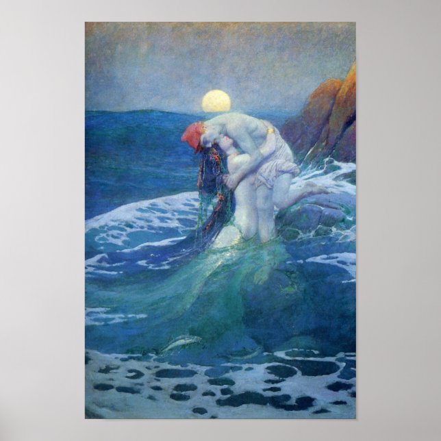 The Mermaid by Howard Pyle, 1919. Poster (Front)