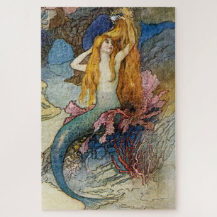 “The Mermaid” by Warwick Goble Jigsaw Puzzle