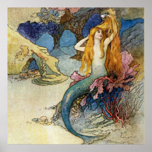 “The Mermaid” by Warwick Goble Poster