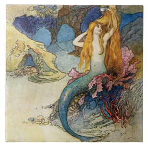 “The Mermaid” by Warwick Goble Tile