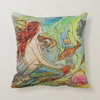 The Mermaid Eleanore Abbott Fine Art Throw Pillow