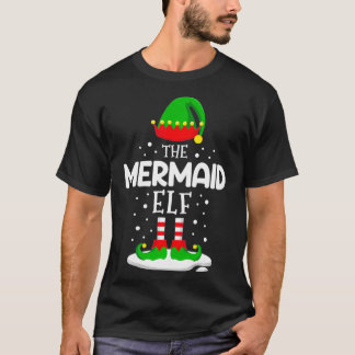 The Mermaid Elf Christmas Family Matching Costume T-Shirt